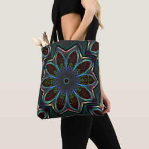 Tote Bag Etrange ellipse circulaire foncée avec feuilles ab