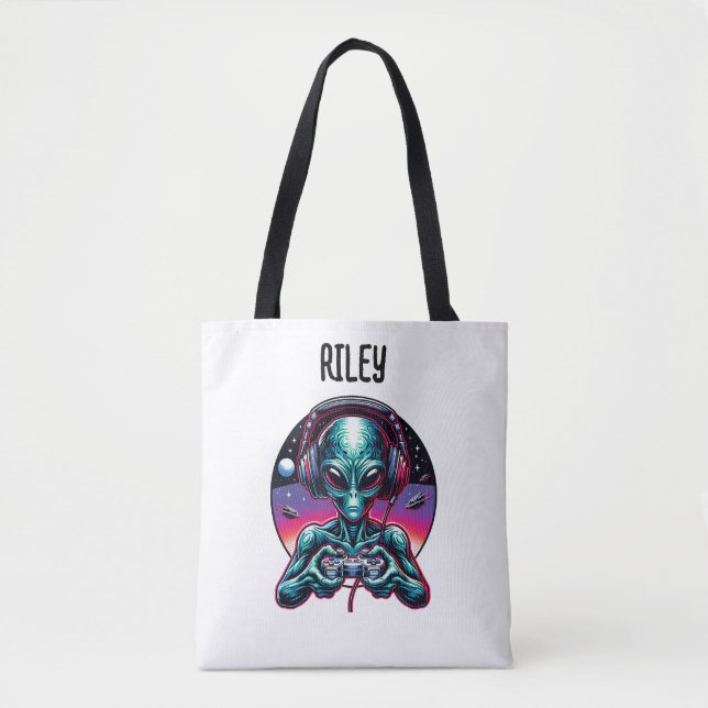 Tote Bag Être extraterrestre étranger de jeu personnalisé (Devant)