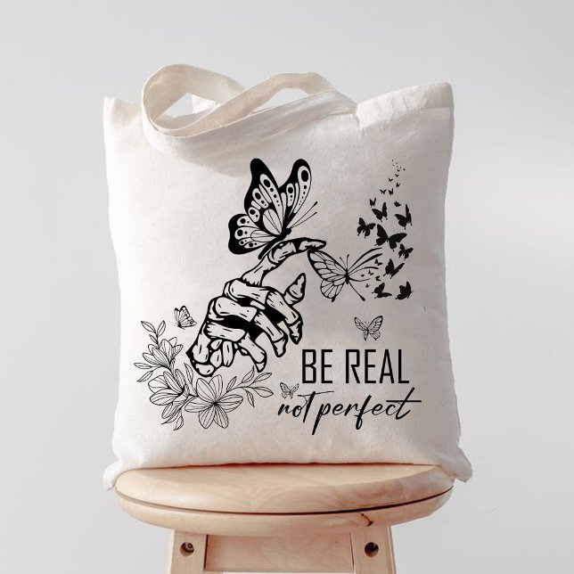Tote Bag Être réel pas parfait, cadeaux d'appréciation des  (be real not perfect tote bag, gift for teacher, teacher tote bag,teacher appreciation gifts,teacher )