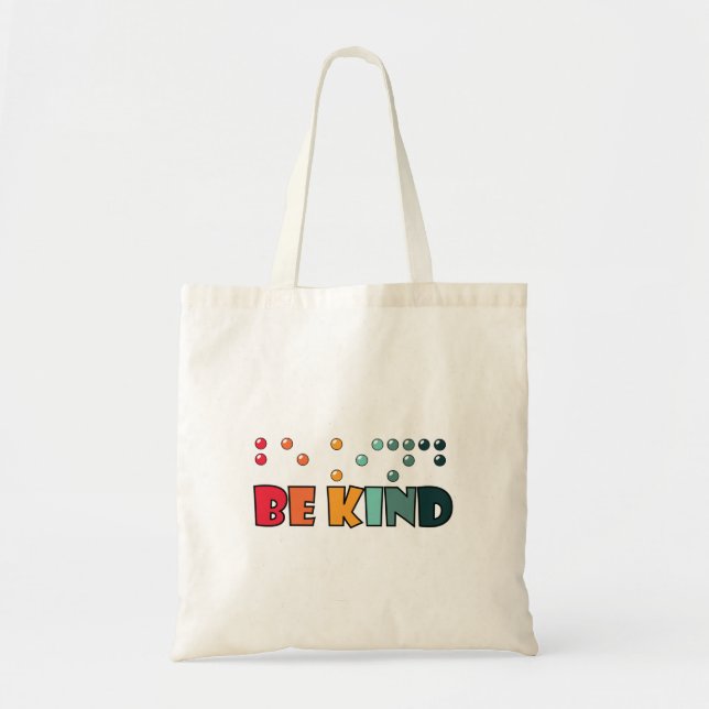 Tote Bag Être un peu littéraire en braille Sensibilisation  (Devant)