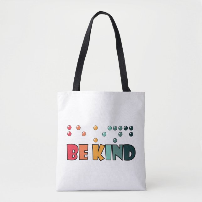 Tote Bag Être un peu littéraire en braille Sensibilisation  (Devant)