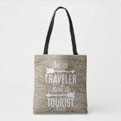 Tote Bag Être un voyageur pas une carte touristique Typogra (Devant)
