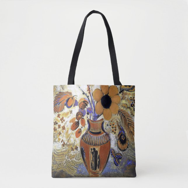 Tote Bag Etruscan vase with Flowers, Redon (Devant)