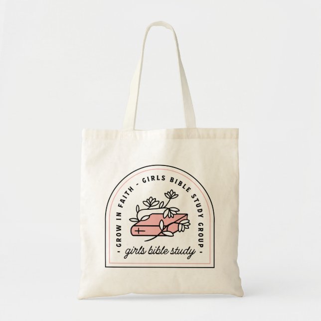Tote Bag Étude biblique pour filles lecture chrétienne rose (Devant)