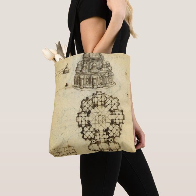 Tote Bag Étude de cathédrale architecturale de Léonard de V (De près)