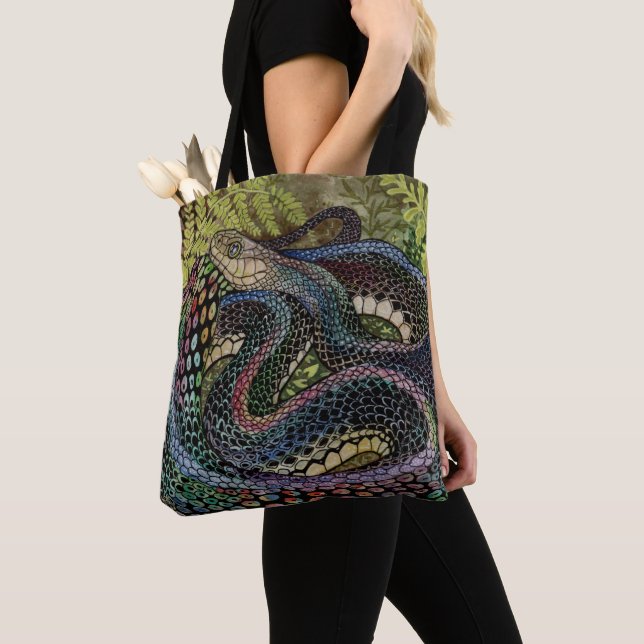 Tote Bag Étude du serpent jardinier au-delà de la peau (De près)