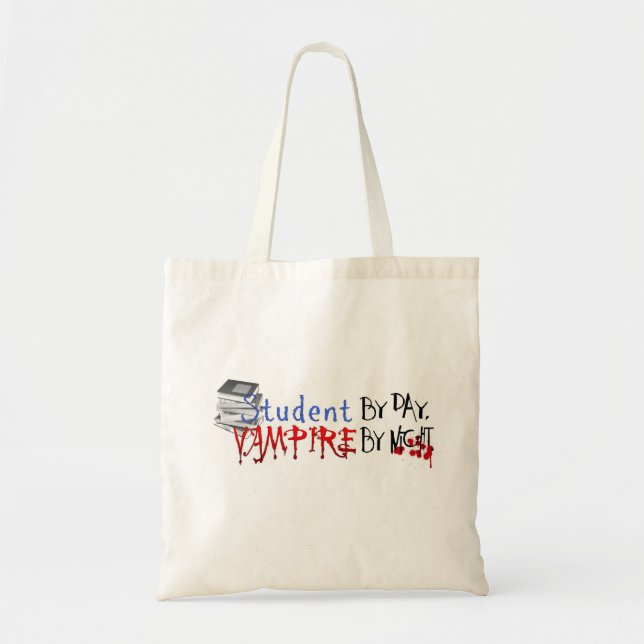 Tote Bag Étudiant par jour, vampire par nuit (Devant)