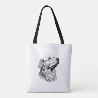 Tote Bag Étui de téléphone en ligne fine Art Golden Retriev
