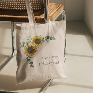 Tote Bag Eucalyptus Floral Tournesol Bridesmaid Favoriser