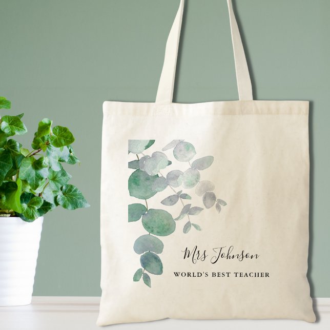 Tote Bag Eucalyptus Greenery Enseignant (Créateur téléchargé)
