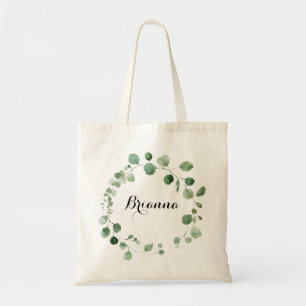 Tote Bag Éucalyptus Moderne Calligraphie Bridesmaid