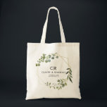 Tote Bag Éucalyptus vert géométrique or<br><div class="desc">Ce sac fourre-tout de femme de chambre d'eucalyptus vert géométrique doré est le cadeau mariage parfait pour présenter vos demoiselles d'honneur et votre femme d'honneur pour un mariage moderne. Le design présente un beau cadre géométrique doré ornant d'élégants feuilles d'eucalyptus vert aquarelle.</div>