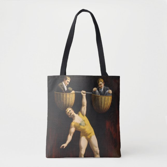 Tote Bag Eugen Sandow L'Haltérophile Vaudeville de Sandow (Devant)