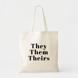 Tote Bag Eux, Leurs Pronouns Lgbtq noir blanc