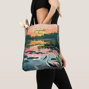 Tote Bag Everglades Florida Vintage voyage Illustration