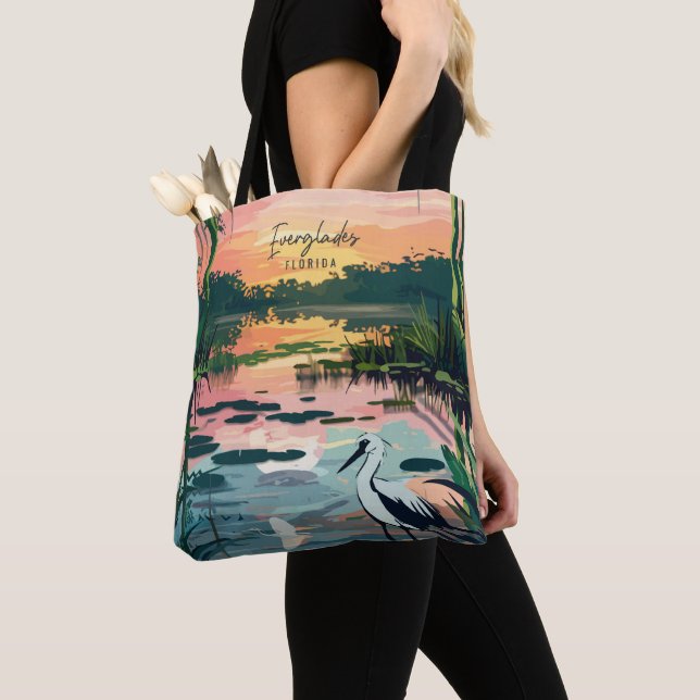 Tote Bag Everglades Florida Vintage voyage Illustration (De près)