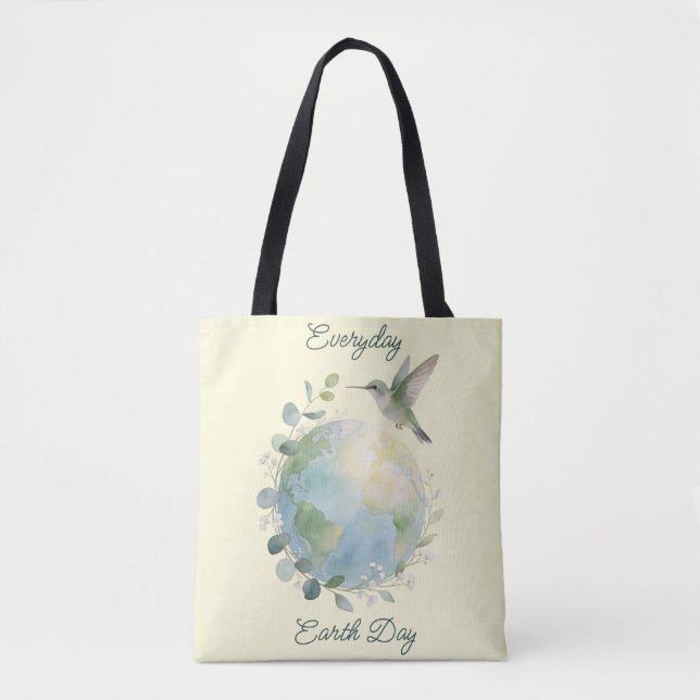 Tote Bag Everyday Earth Day Hummingbird Bird (Devant)