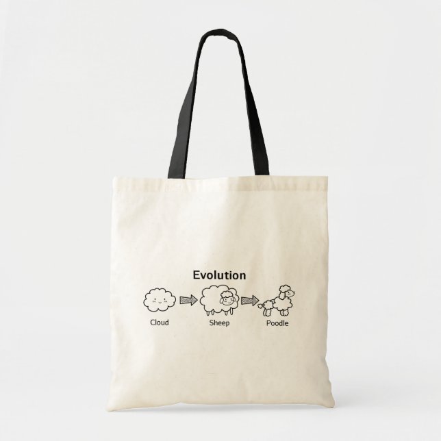 Tote Bag Évolution drôle de mouton en cloud caniche (Devant)