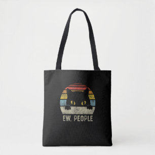 Tote Bag Ew Personnes Retro Chat Drôle Vintage Anti Social