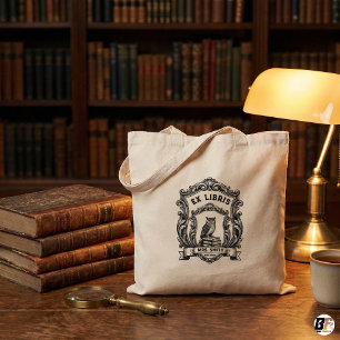 Tote Bag Ex Libris Personnalisé Vintage Chouette Dark Acade
