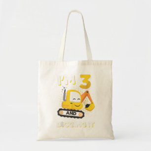 Tote Bag Excavateur 3 ans creusant il enfants 3e oiseau