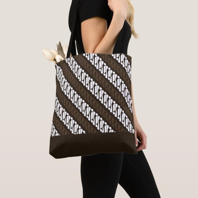 Tote Bag Exclusif Batik Parang Deux Tone Motif Brown (De près)