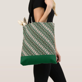 Tote Bag Exclusif Batik Parang Deux Tone Motif vert