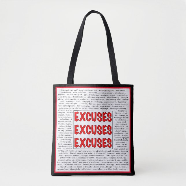 Tote Bag Excuses d'excuses d'excuses (Devant)