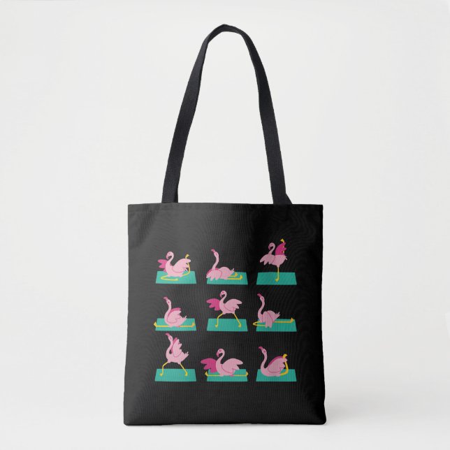 Tote Bag Exercice de méditation au Yoga Flamant rose (Devant)