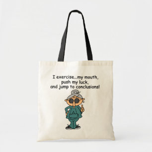 Tote Bag Exercice, poussée, humour de saut