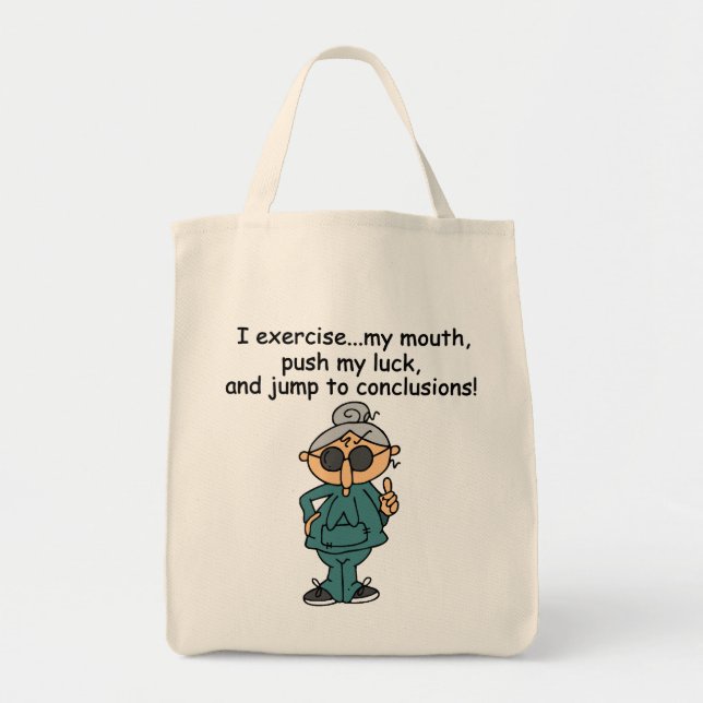 Tote Bag Exercice, poussée, humour de saut (Devant)