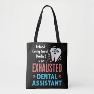 Tote Bag Exhausted Dental Assistant Drôle Appréciation