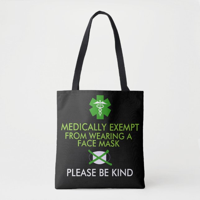 Tote Bag Exonéré Médicalement Des Masques Visuels (Devant)