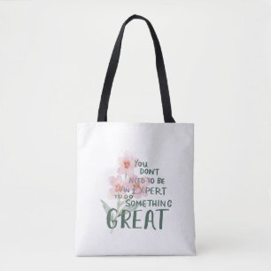 Tote Bag Expert en Inspiration Grande Citation Fleurie d'Ép