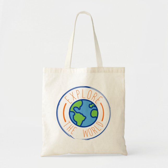 Tote Bag Explore the world travel sticker (Devant)