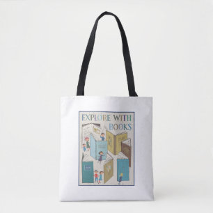 Tote Bag Explorer avec des livres