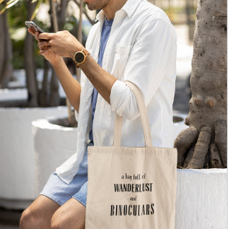 Tote Bag Explorez avec Wanderlust et Binoculars Adventure
