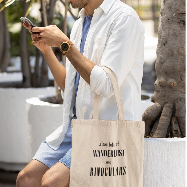 Tote Bag Explorez avec Wanderlust et Binoculars Adventure (Shop now and let your wanderlust take flight! )
