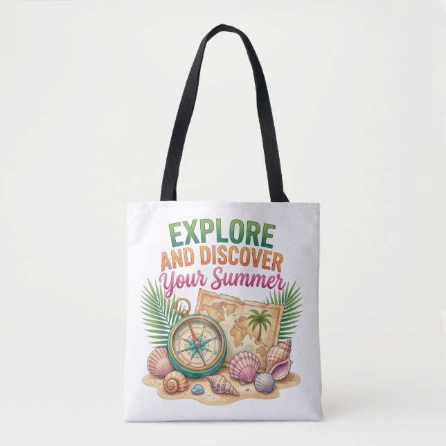 Tote Bag Explorez et découvrez votre été (Devant)