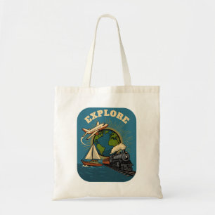 Tote Bag Explorez le Design Vintage du Monde