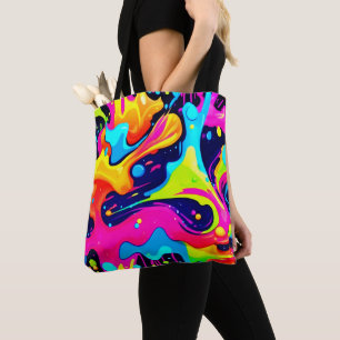 Tote Bag Explosion de couleur liquide Chaos Néon
