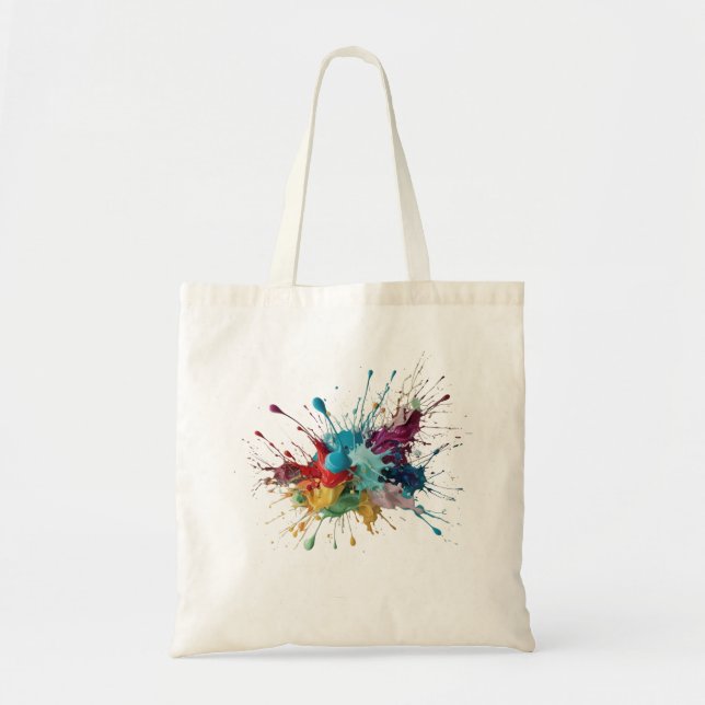Tote Bag Explosion de couleurs - Abstrait dynamique (Devant)