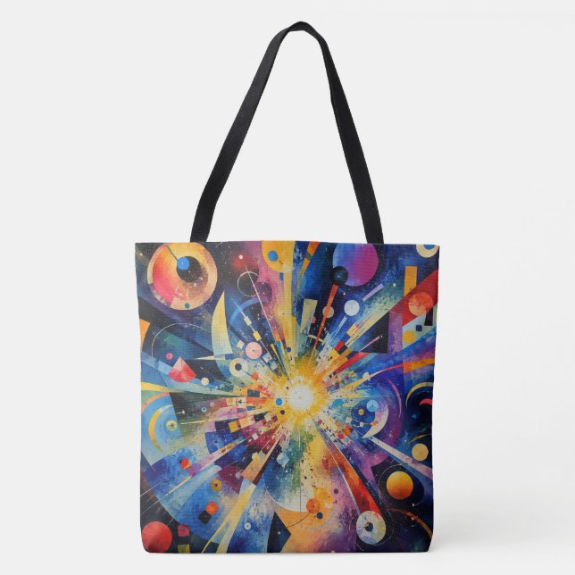 Tote Bag Explosion Géométrique Cosmique Abstrait (Devant)
