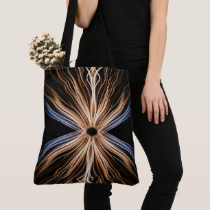 Tote Bag Explosion Symétrique de Lumière sur Fond Noir