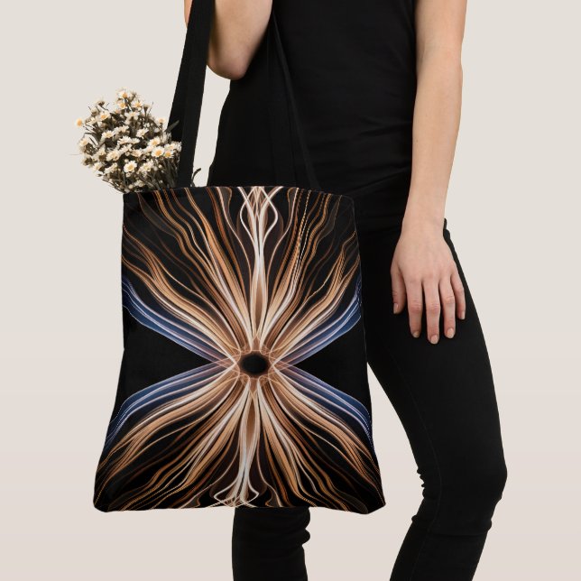 Tote Bag Explosion Symétrique de Lumière sur Fond Noir (De près)