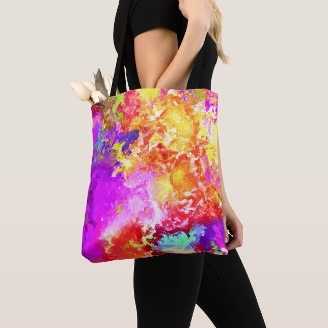 Tote Bag Explosions Abstraites de couleurs artistiques (De près)