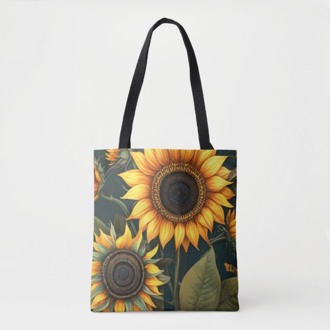 Tote Bag expression artistique des fleurs de soleil impress (Devant)
