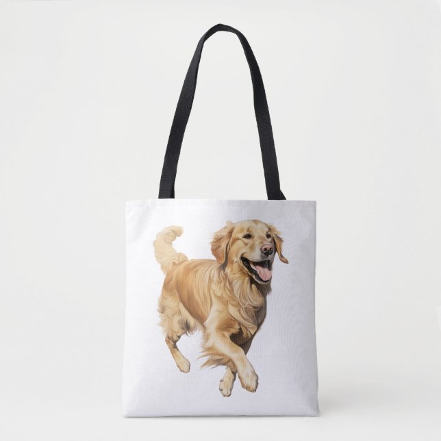 Tote Bag Exubérant Golden Retriever Playtime - Chien dynami (Devant)
