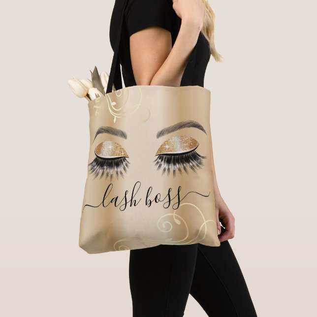 Tote Bag Eyelash Extensions Lash Boss Or de luxe (De près)