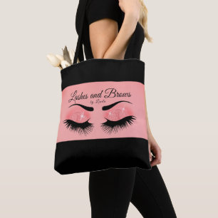Tote Bag Eyelashes et Brows - Corail rose